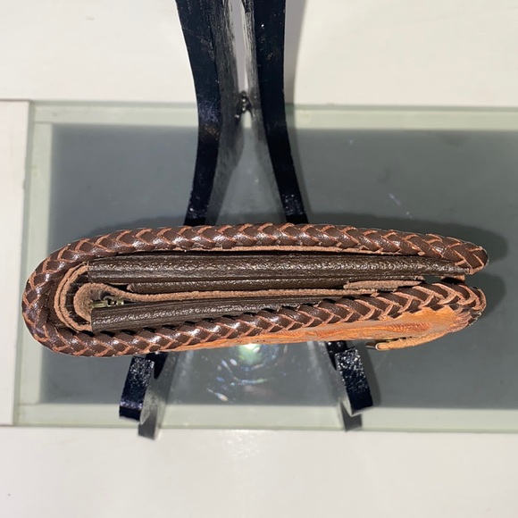 Vintage Tooled Leather Wallet FLORAL BOTANICAL Wallet with Coin Pouch 1960/1970 - Picture 12 of 15